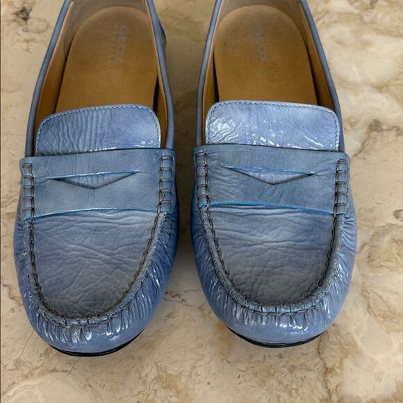 GEOX Blue Patent Leather Driving Loafers - Picture 8 of 11
